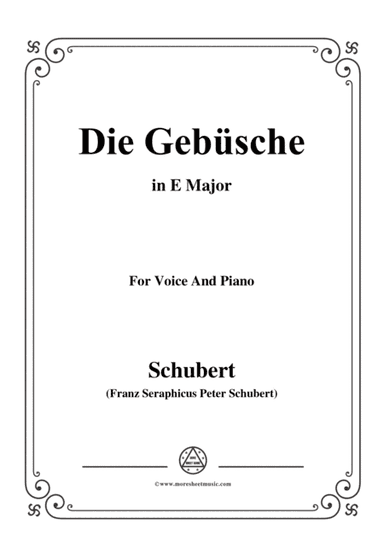 Schubert-Die Gebüsche,in E Major,for Voice&Piano (arr. MSM)