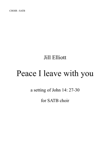 Peace I leave with you