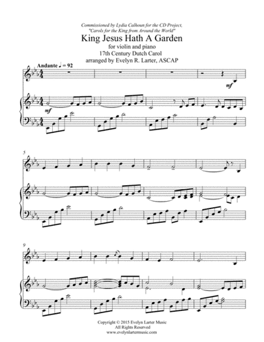 King Jesus Hath A Garden (arr. Evelyn Larter Music)