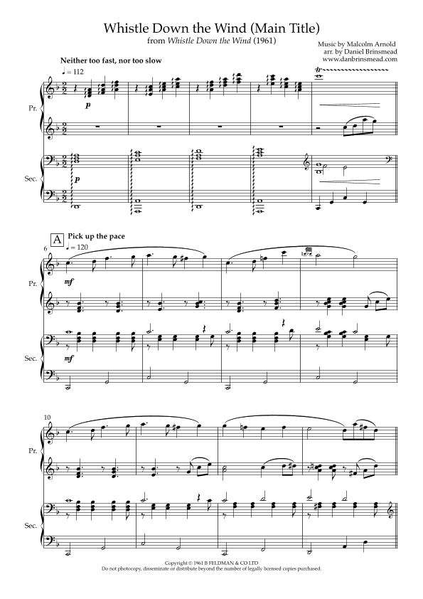 Whistle Down The Wind Main Title (arr. Daniel Brinsmead)