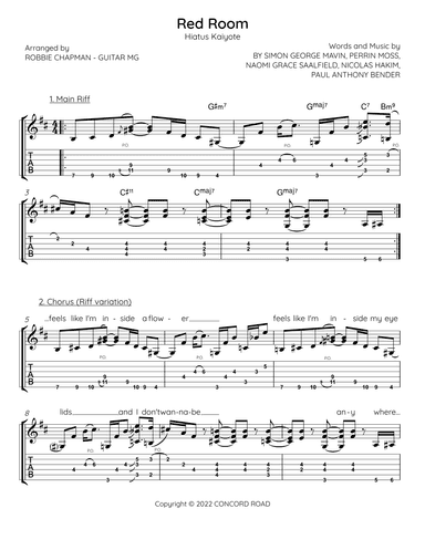 Red Room (remix) (arr. Robbie Chapman - Guitar MG)
