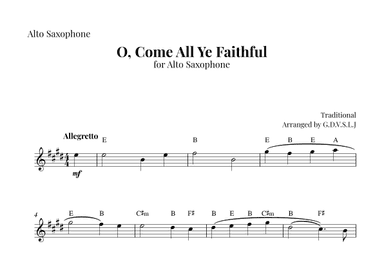 O, Come All Ye Faithful (arr. G.D.V.S.L.J)