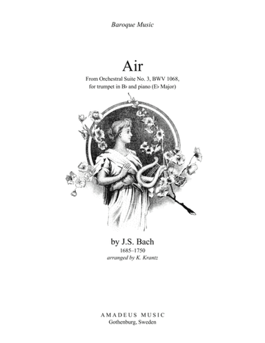 Air (on the G string) BWV 1068 for trumpet and piano (Eb major) (arr. Amadeus Music)