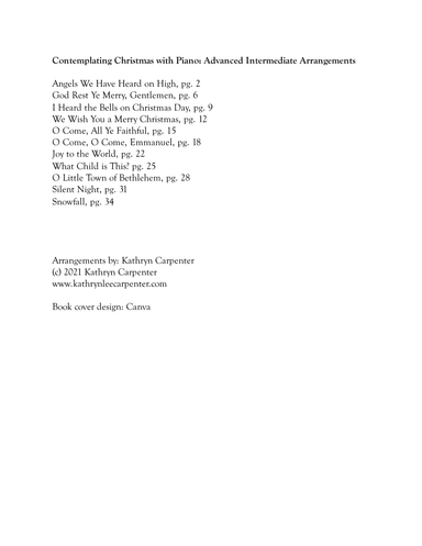 Contemplating Christmas with Piano: Advanced Intermediate Arrangements (arr. Kathryn Carpenter)