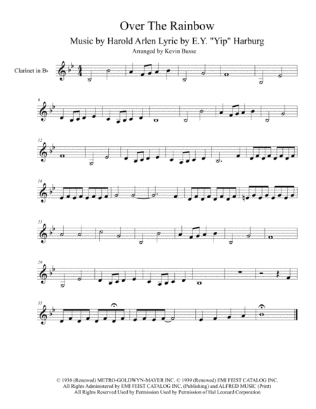 Over The Rainbow (from The Wizard Of Oz) (arr. Kevin Busse)