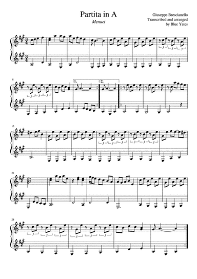 Partita in A - Menuet (Giuseppe Brescianello) (arr. Blue Yates)