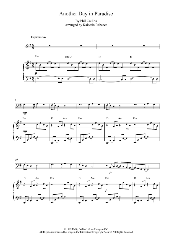 Another Day In Paradise (arr. Kaiserin Rebecca)