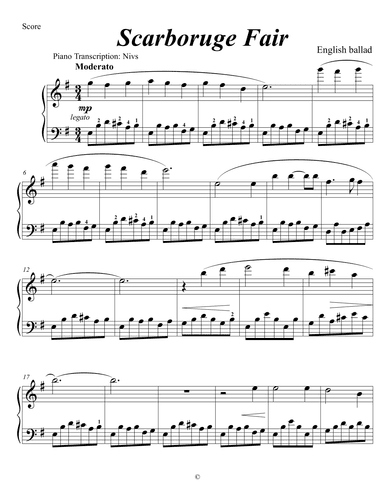 Scarboruge Fair (arr. Nivs)