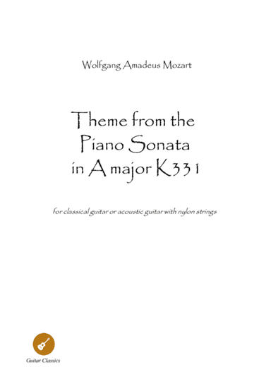 Theme  ?from Piano Sonata 11 guitar solo (arr. PianoSheetNow)