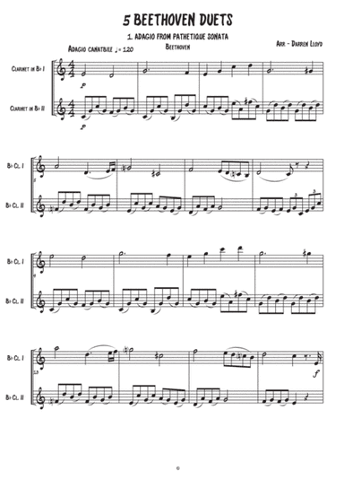 5 Beethoven duets - For Clarinets (arr. Darren Lloyd)