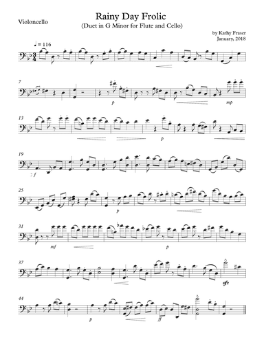 Rainy Day Frolic (Duet in G Minor) for Flute and Cello