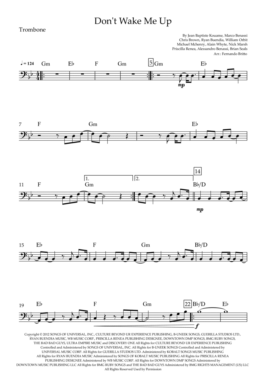 Don't Wake Me Up (arr. Fernando Britto)