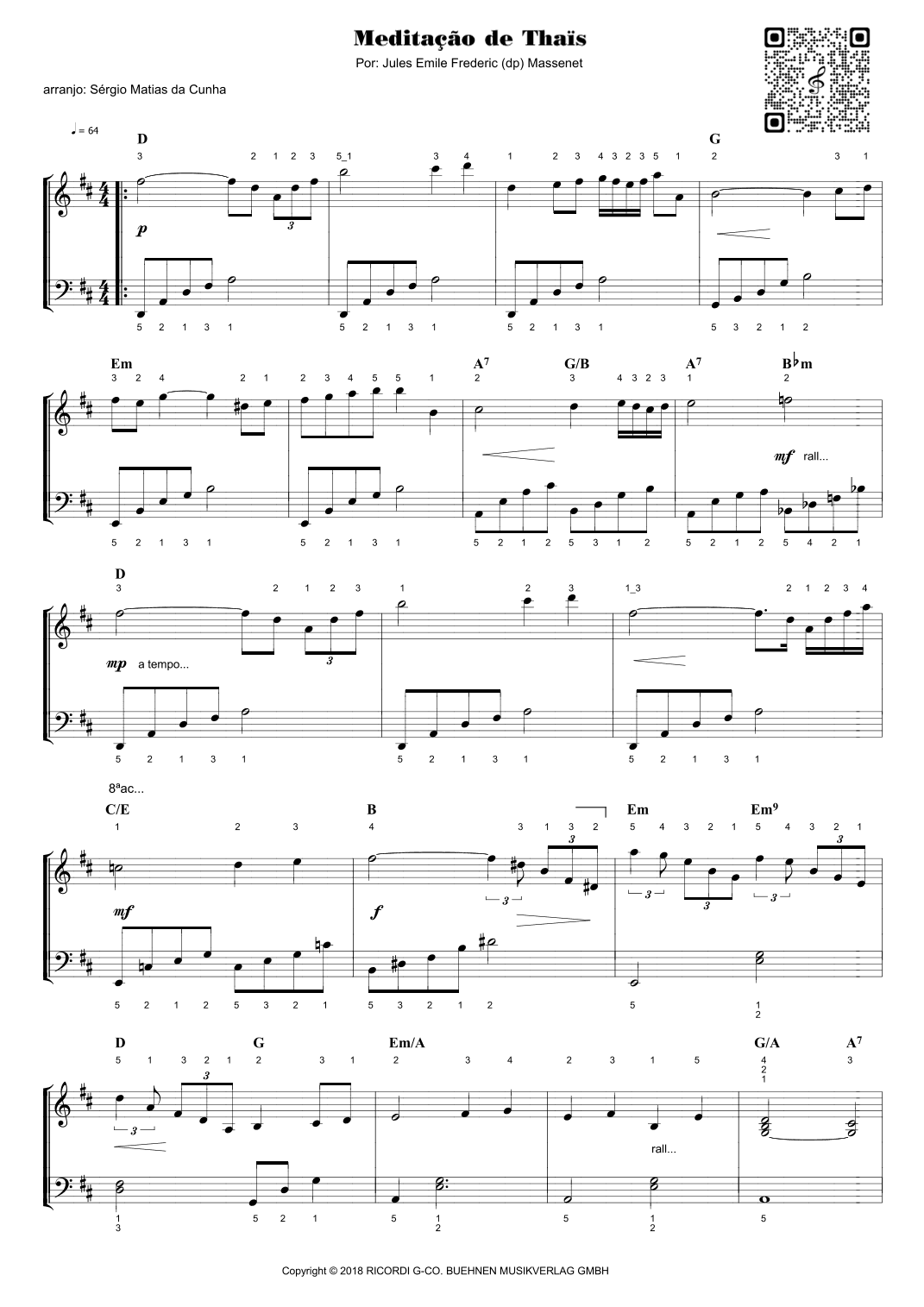 Meditation (arr. Sérgio Matias da Cunha)