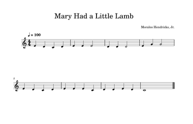 Mary Had a Little Lamb (arr. Morales Hendricks, Jr)