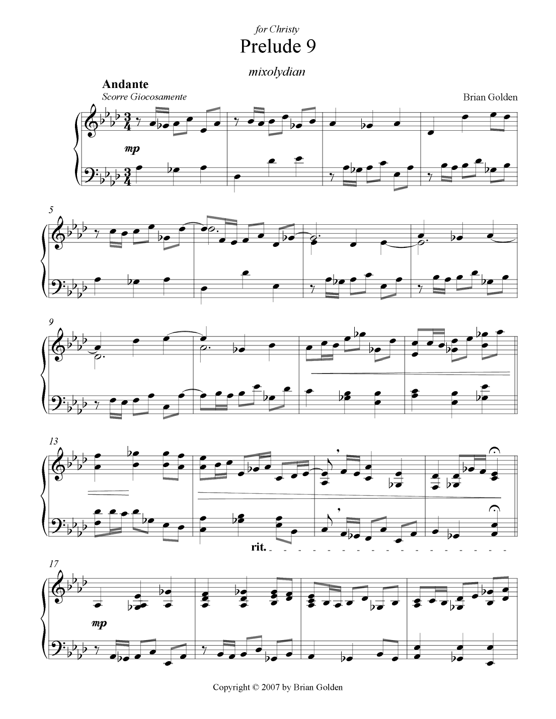 Prelude 9 in Ab Major Mixolydian