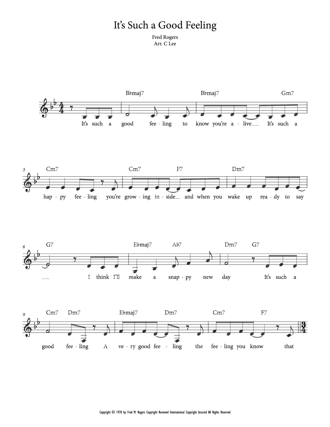 It's Such A Good Feeling (arr. Charlie Lee)