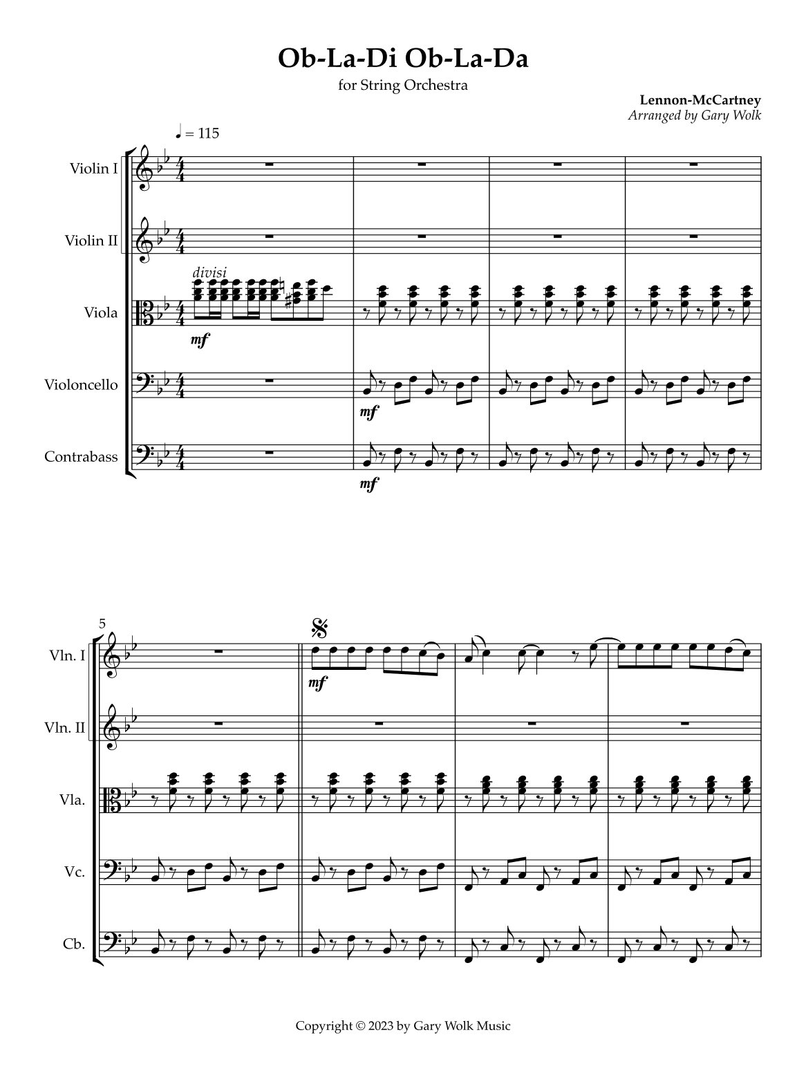 Ob-la-di, Ob-la-da (arr. Gary Wolk)