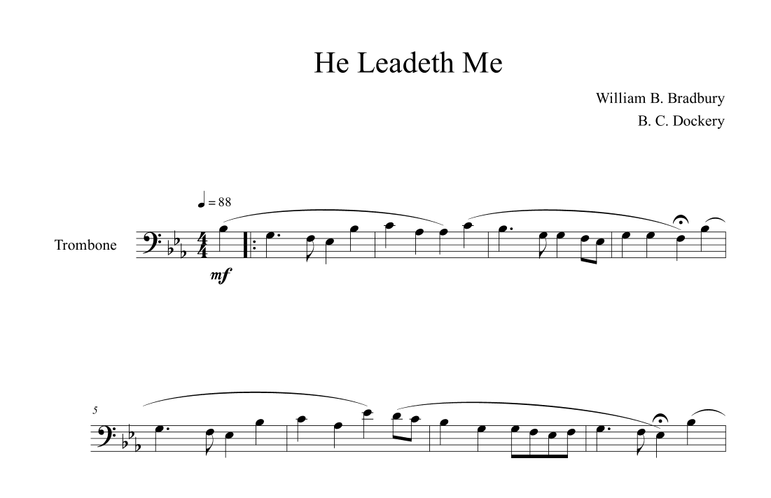 He Leadeth Me (Trombone Solo) (arr. B. C. Dockery)