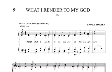 Hymn Tune ( Paa Kow Bethany )