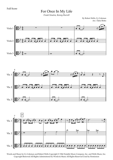 For Once In My Life (arr. Fabio Britto)