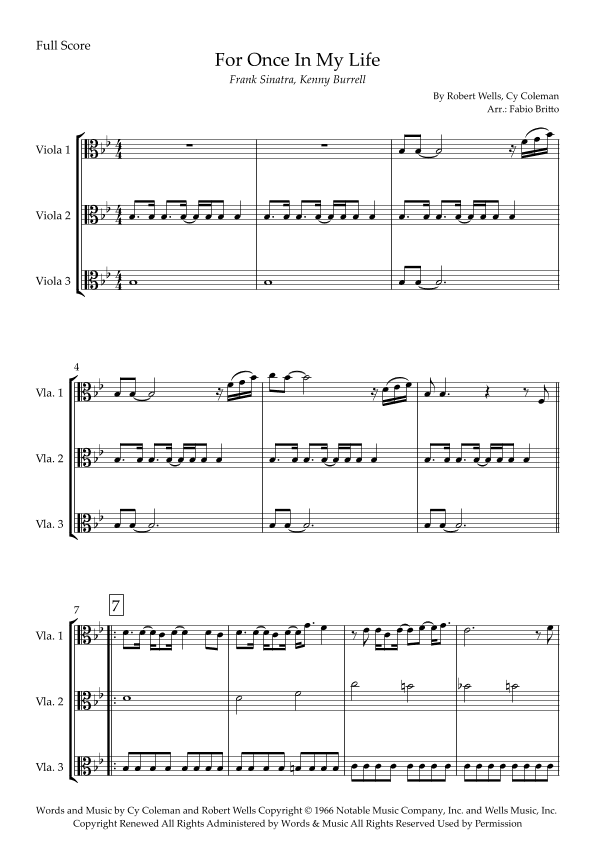 For Once In My Life (arr. Fabio Britto)