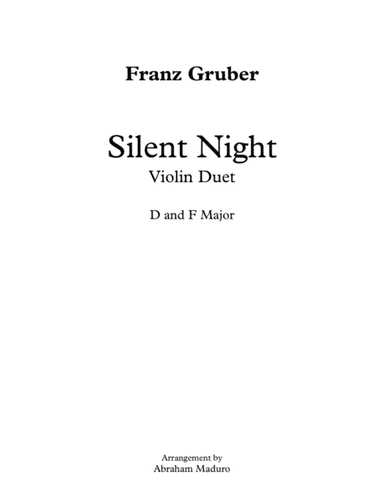 Silent Night Violin Duet Two Tonalities Included (arr. Abraham Maduro)