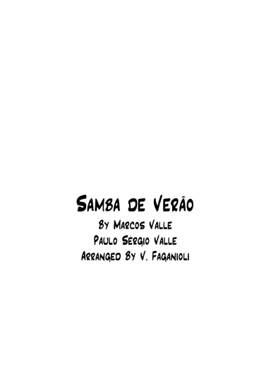 Samba De Verao (arr. Valdeci Faganioli)