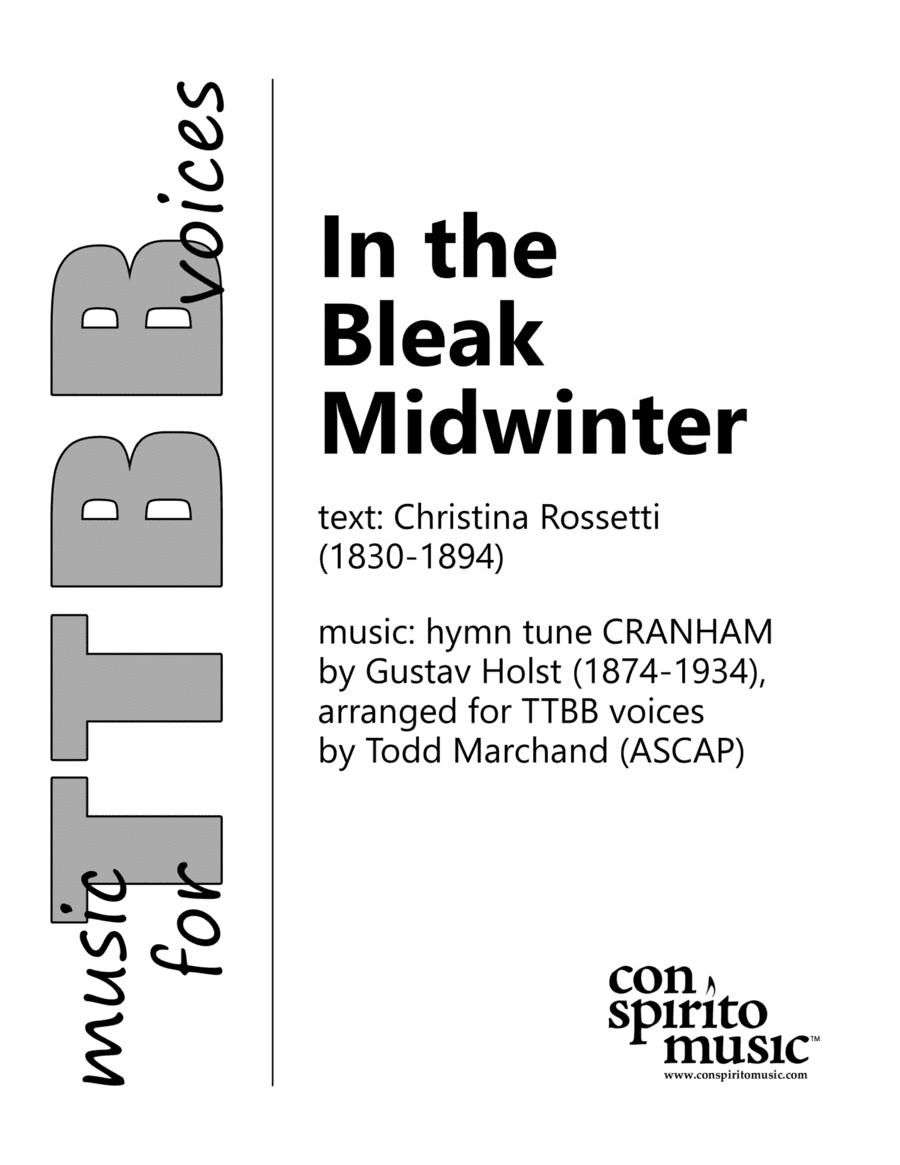 In the Bleak Midwinter - TTBB voices (arr. Todd Marchand (ASCAP))