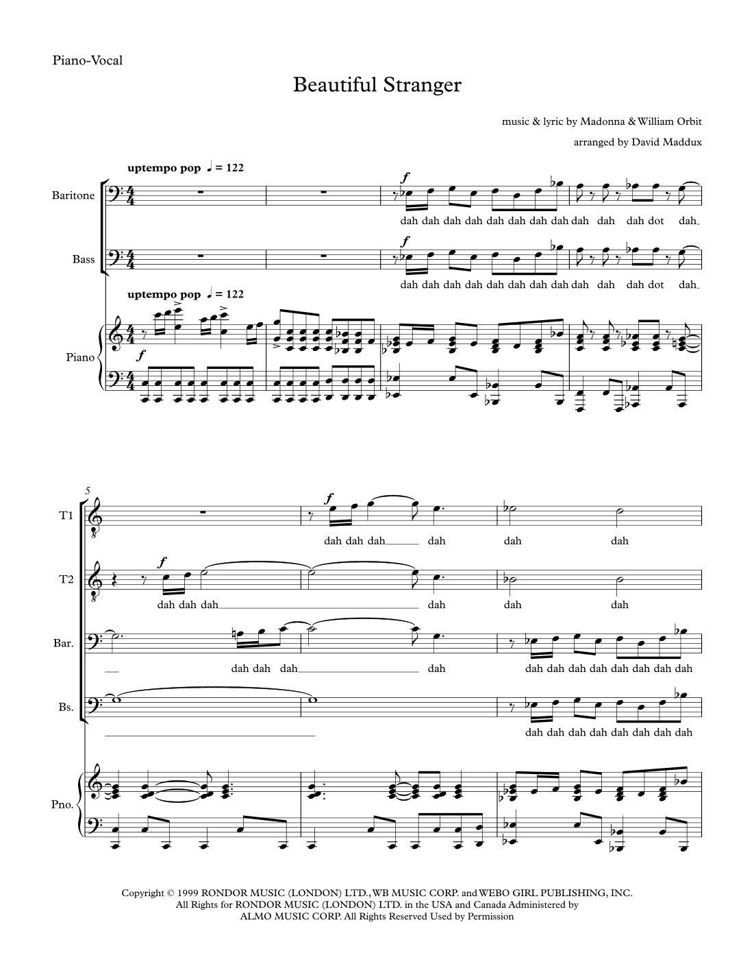 Beautiful Stranger (arr. David Maddux)