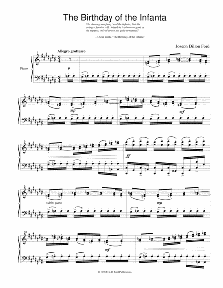 The birthday of the Infanta from "A House of Pomegranates" for piano solo