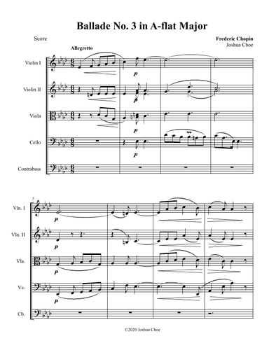 Ballade No. 3 in A-Flat Major (arr. Joshua Choe)