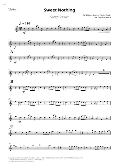 Sweet Nothing (arr. César Madeira)
