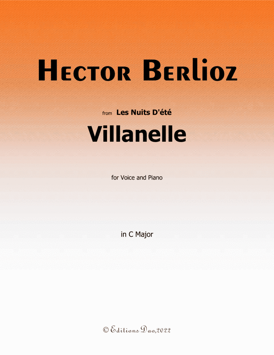 Villanelle, by Berlioz, in C Major (arr. Editions Dao)
