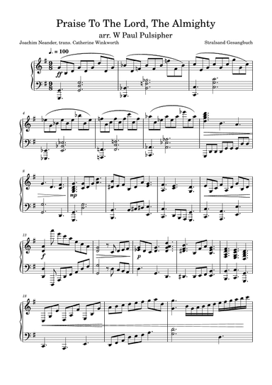 Praise To The Lord, The Almighty (arr. W Paul Pulsipher)