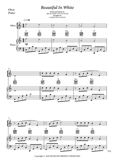 Beautiful In White (arr. Cássio Silva Chaves)