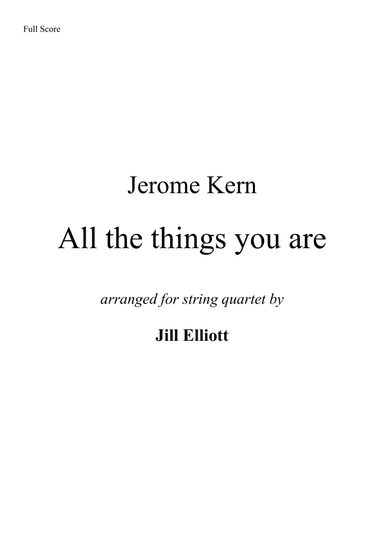 All The Things You Are (arr. Jill Elliott)