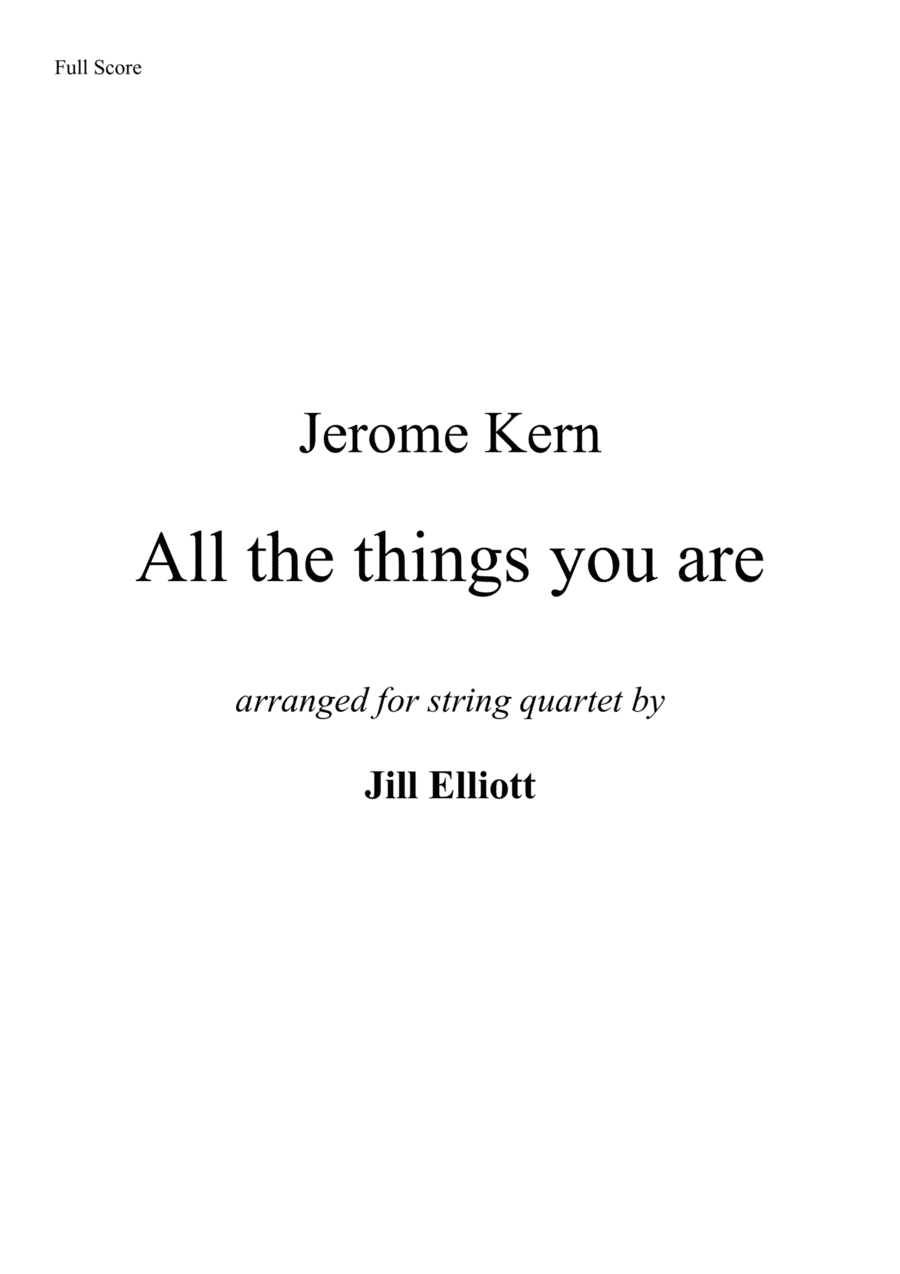 All The Things You Are (arr. Jill Elliott)