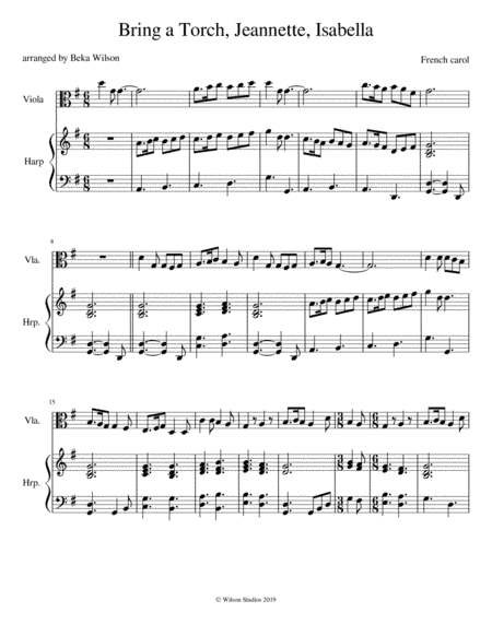 Bring a Torch, Jeannette, Isabella (arr. Beka Wilson)