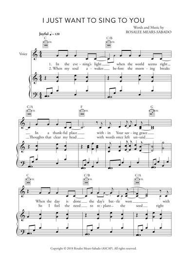 I Just Want To Sing To You