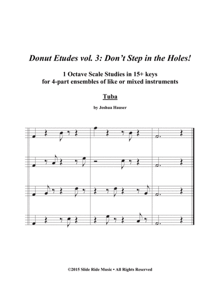 Donut Etudes vol. 3: Don’t Step in the Holes! – Tuba Quartet (4 Bass Tubas)