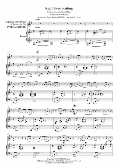 Right Here Waiting (arr. David Kocijan)