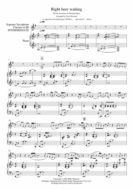 Right Here Waiting (arr. David Kocijan)