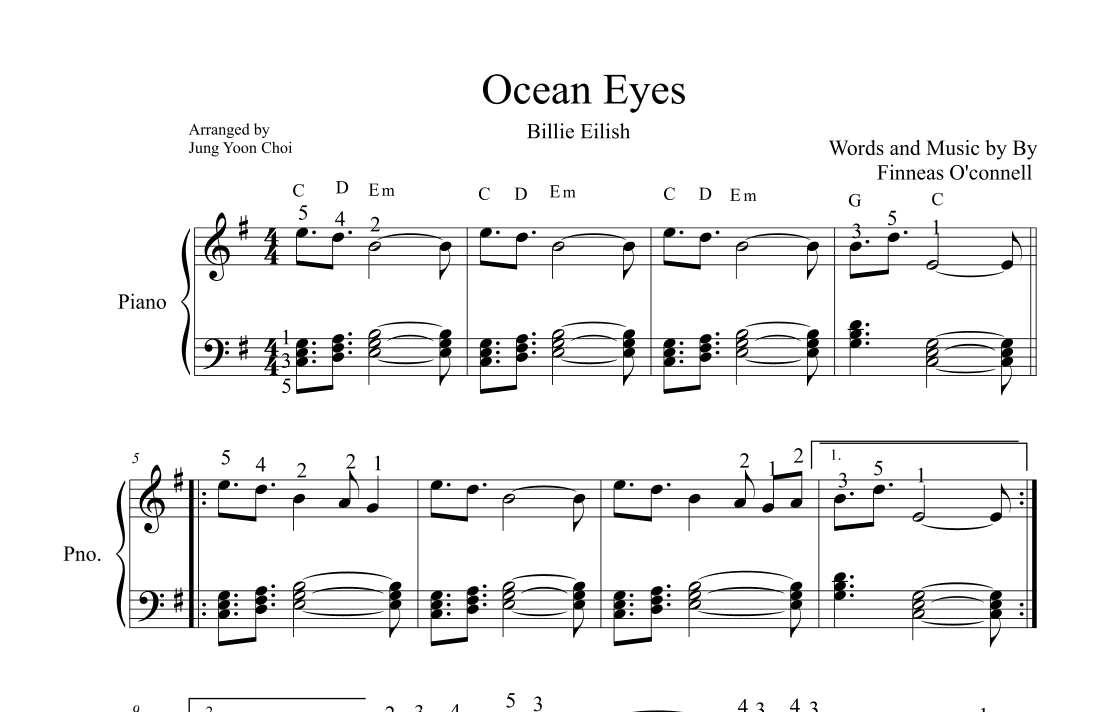 Ocean Eyes (arr. Jung Yoon Choi)