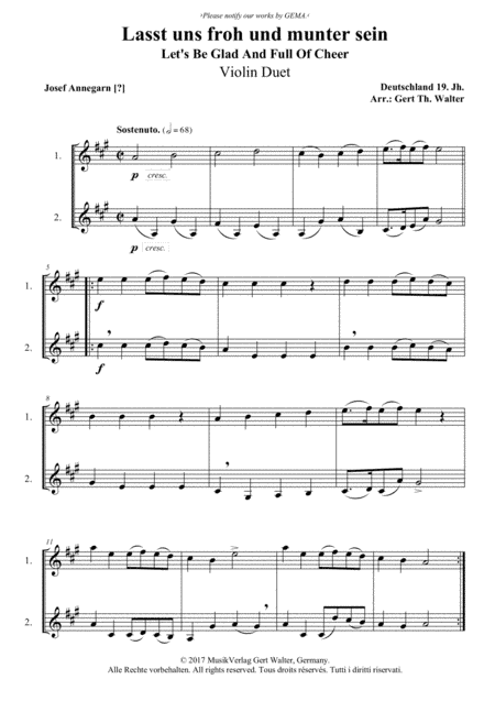 Let's Be Glad And Full Of Cheer (arr. Gert Th. Walter)