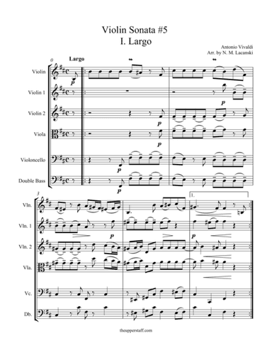 Sonata RV40 Movement I (arr. Nick Lacanski)