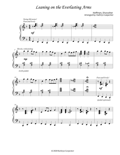 Leaning on the Everlasting Arms (Advanced Piano) (arr. Kathryn Carpenter)