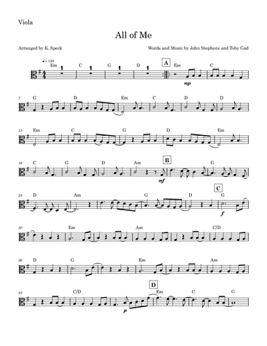 All Of Me (arr. K. Speck)