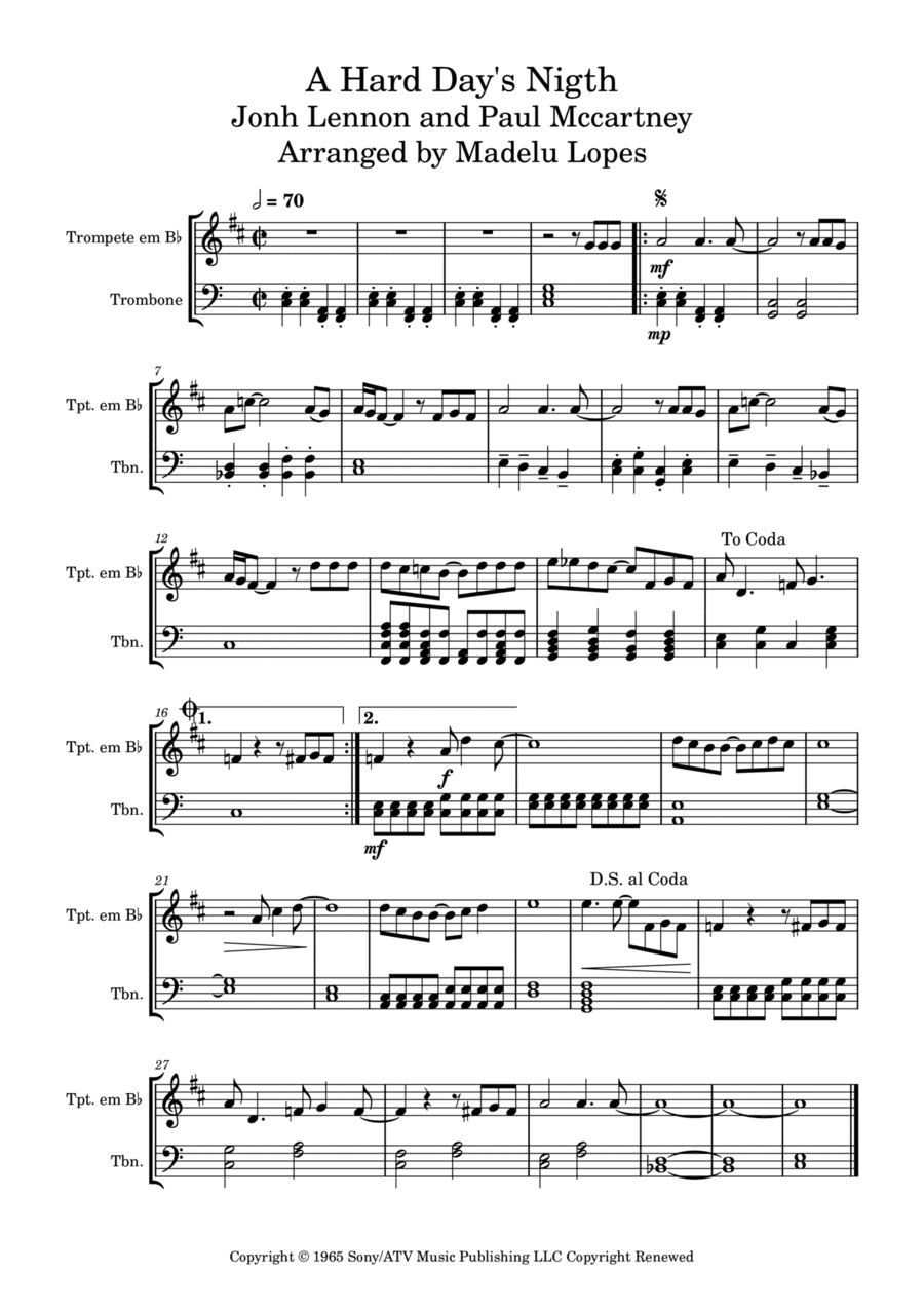 Another Hard Day's Night (arr. Madelu Lopes)