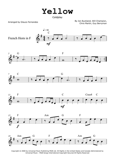 Yellow (arr. Glauco Fernandes)