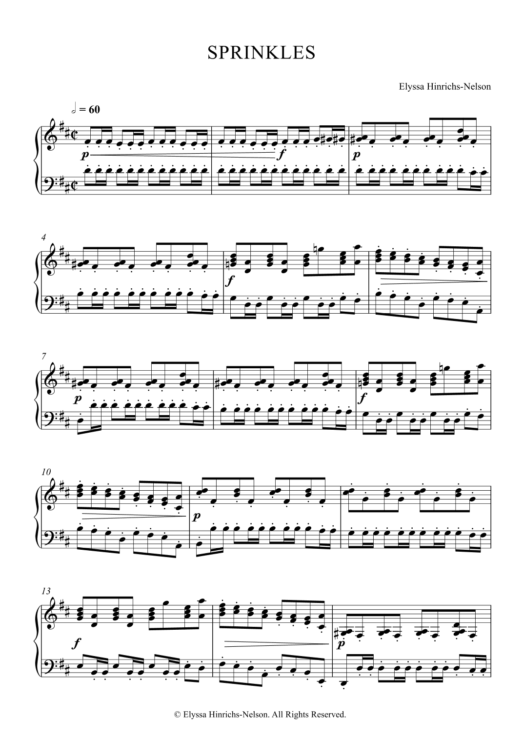 SPRINKLES Piano Solo by Elyssa Hinrichs-Nelson